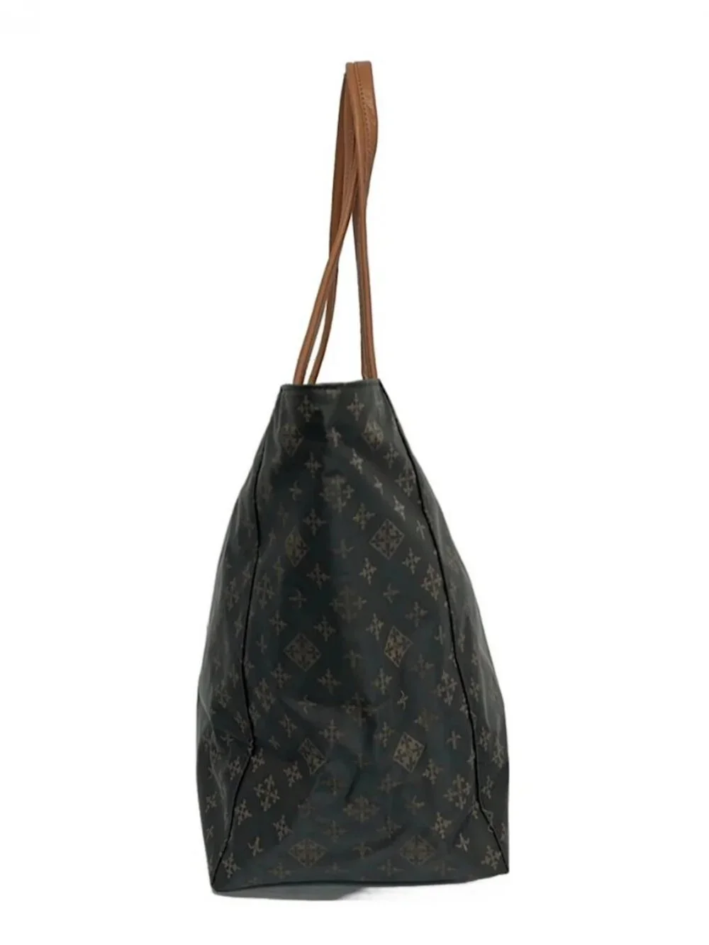 russet Dark Gray Pink Beige Nylon Leather Tote Bag